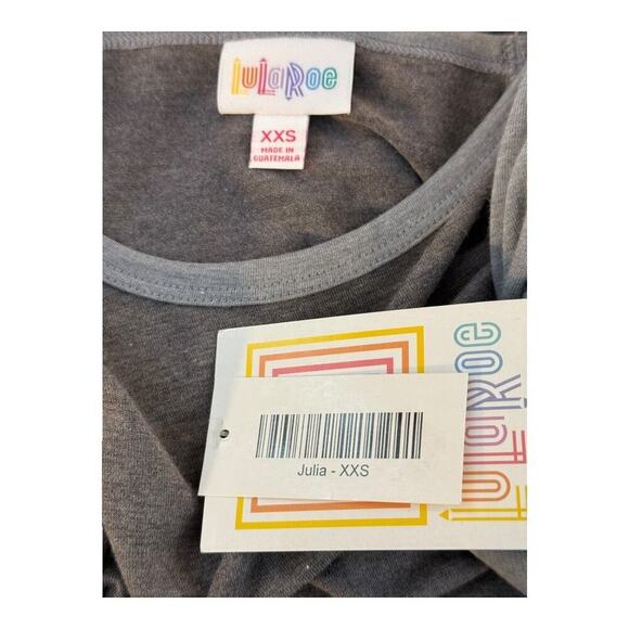 NEW LuLaRoe‎ Julia Dress XXS Gray Knee Length Form-Fitting Raglan Sleeves NWT - Picture 4 of 6